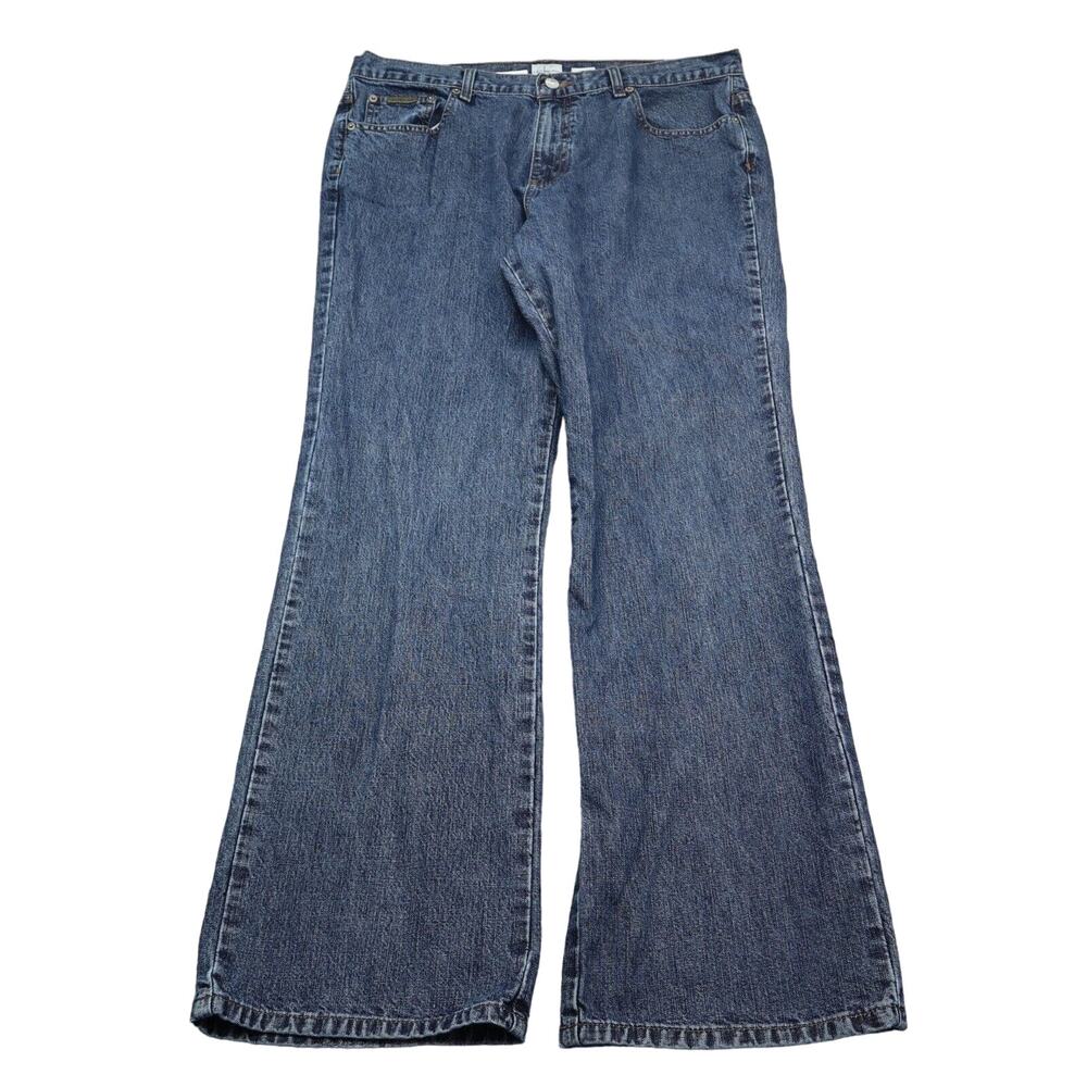 Calvin Klein Jeans Womens 16 Blue Bootcut High Rise Zip Medium Wash Denim Pants